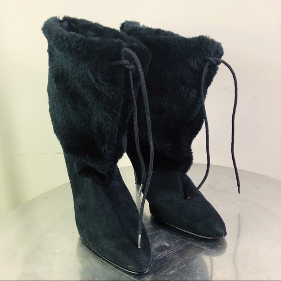 MICHAEL ANTONIO NWT Black boots faux suede fur 4” heelSIZE: 7.5 - Picture 2 of 7